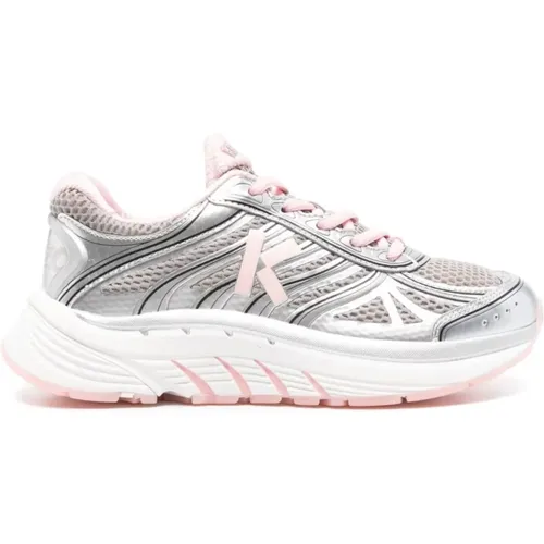 Grey Light Pink Panelled Sneakers , female, Sizes: 7 UK, 6 UK - Kenzo - Modalova