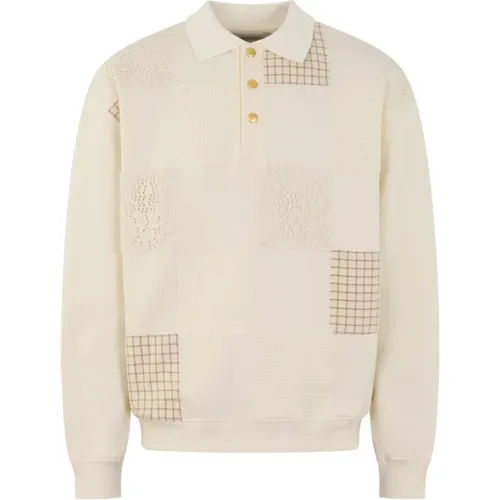 Patchwork Polo Shirt , male, Sizes: L - Drole de Monsieur - Modalova