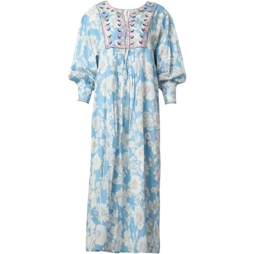 Hellblaue Kleider , Damen, Größe: XS - Antik batik - Modalova