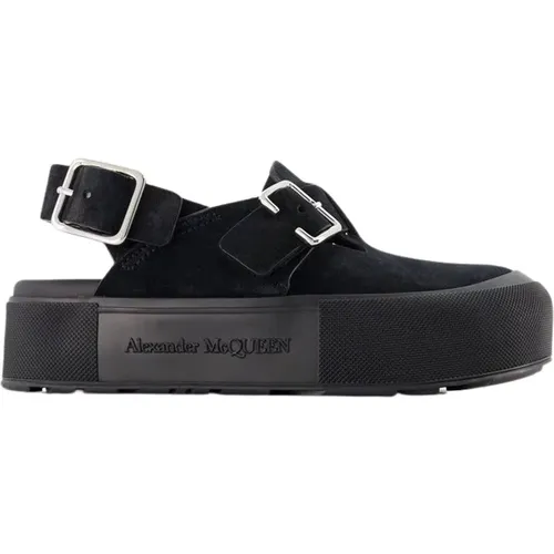 Mount Slick Sandalen - Schwarz/Silber Leder , Herren, Größe: 41 EU - alexander mcqueen - Modalova