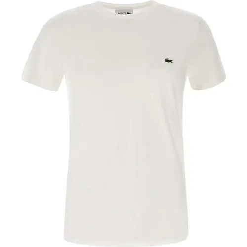 Herren Pima Baumwolle T-shirt Weiß , Herren, Größe: 3XL - Lacoste - Modalova
