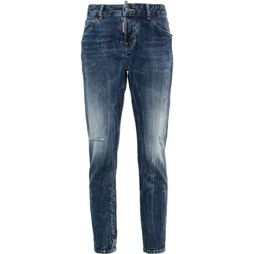 High-Waisted Cool Girl Tapered Jeans - Dsquared2 - Modalova