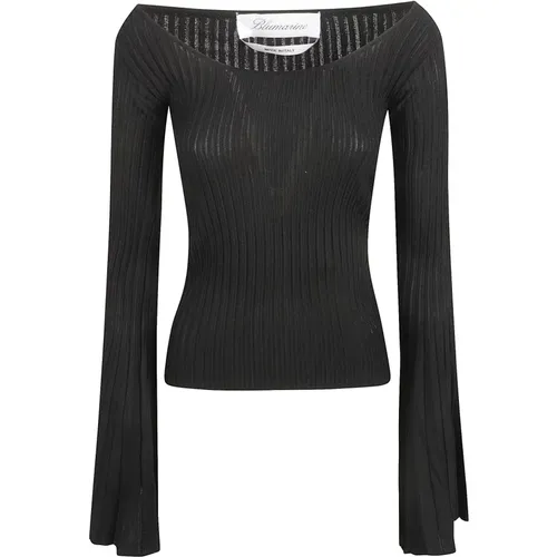 Fluted-Sleeve Knitted Top , female, Sizes: S, M, L, XS - Blumarine - Modalova