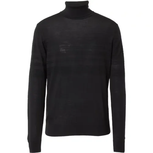 Marineblauer Wollpullover mit gesticktem Adlerlogo - Emporio Armani - Modalova