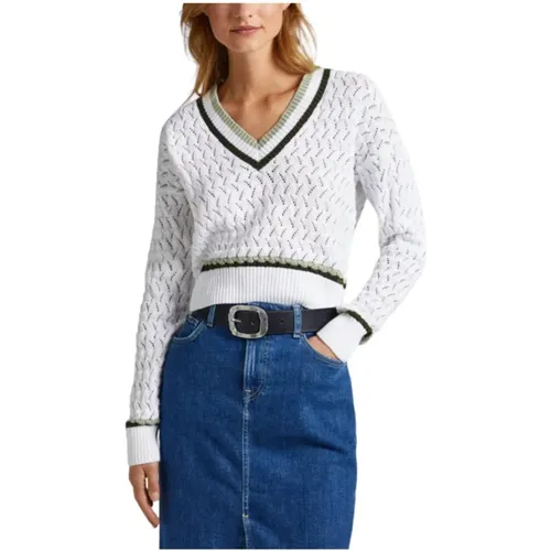 V-neck Strickware , Damen, Größe: S - Pepe Jeans - Modalova