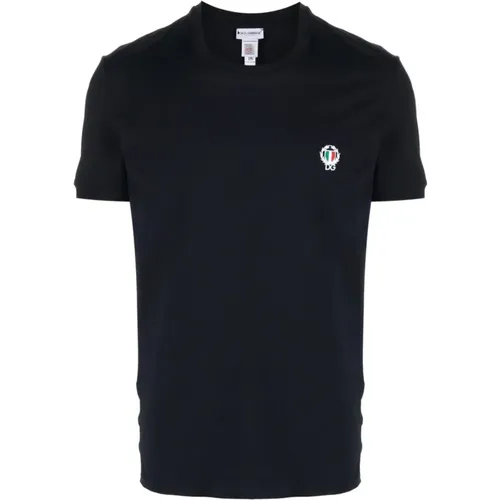 DG Crest Navy T-Shirt , male, Sizes: S, M, L, XL - Dolce & Gabbana - Modalova
