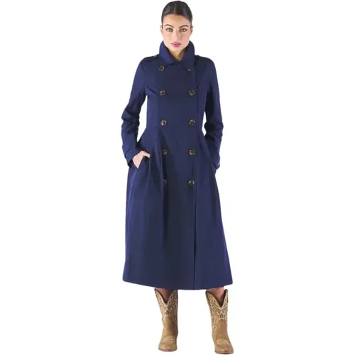 Blaue Wintermäntel für Frauen , Damen, Größe: M - Alessia Santi - Modalova
