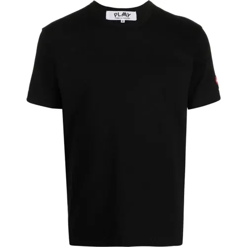 Schwarzes Pixel Logo T-Shirt , Herren, Größe: S - Comme des Garçons Play - Modalova