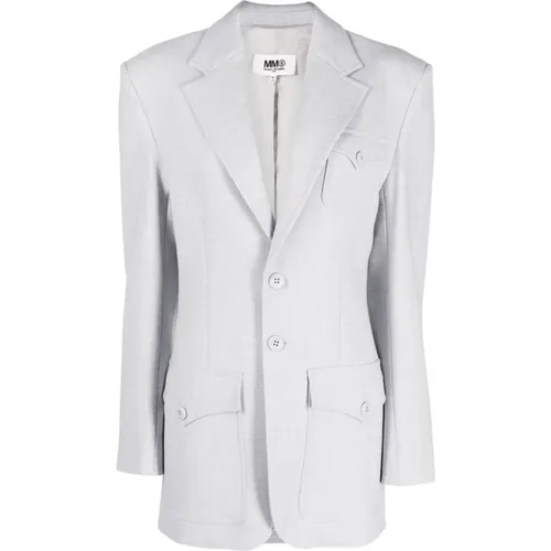 Sport Jacket, 856m Light Grey Melange , female, Sizes: XS - MM6 Maison Margiela - Modalova