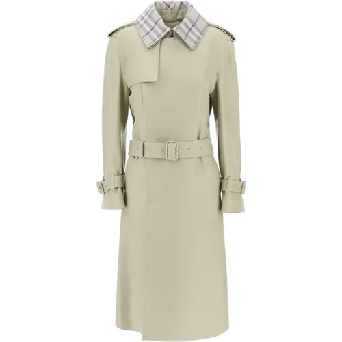 Long Leather Trench Coat , female, Sizes: XS - Burberry - Modalova