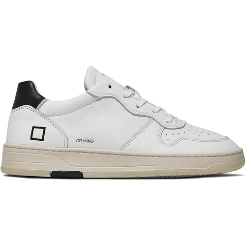 Weiße Sneakers mit perforierter Spitze und geprägtem Logo , Herren, Größe: 44 EU - D.a.t.e. - Modalova