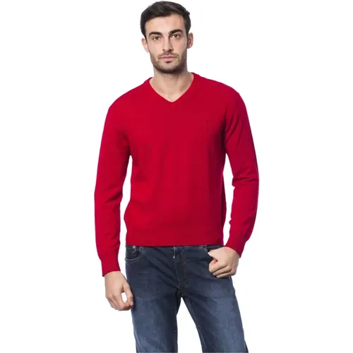 Embroidered Merino Wool V-Neck Sweater , male, Sizes: XL, L, S, 3XL, 2XL, M - Billionaire - Modalova