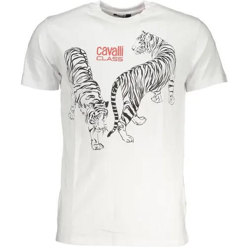 Print Logo Short Sleeve Cotton T-Shirt , male, Sizes: 2XL, M, XL, L - Cavalli Class - Modalova