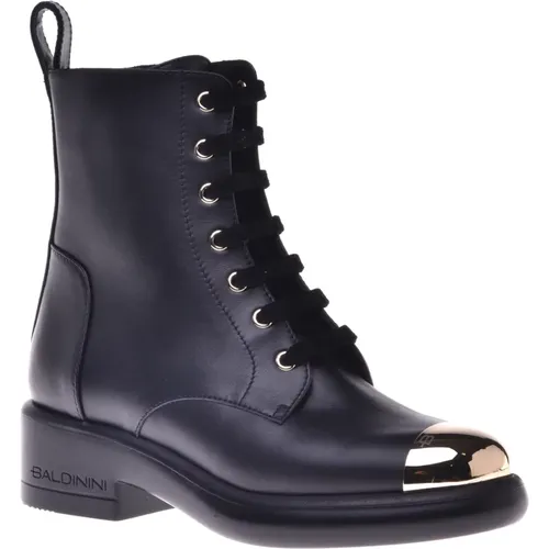 Combat boots in leather , female, Sizes: 6 UK, 5 UK, 3 UK, 7 UK, 8 UK, 4 1/2 UK, 4 UK - Baldinini - Modalova