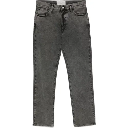 Schwarze Denim Knopfleiste Hose , Herren, Größe: S - Philippe Model - Modalova