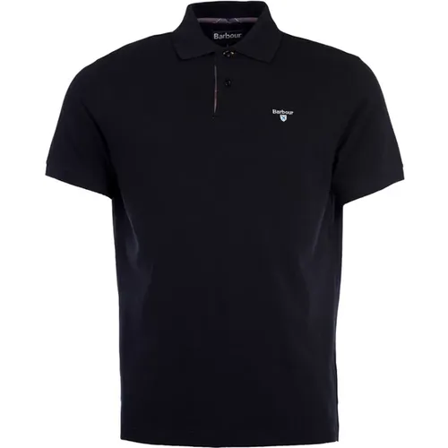 Tartan Pique Polo Shirt, Schwarz Modern , Herren, Größe: L - Barbour - Modalova