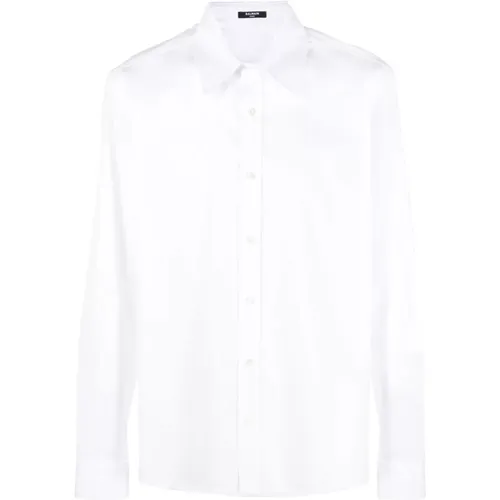 B cotton shirt , male, Sizes: 2XL, 3XL, XL, L, M - Balmain - Modalova