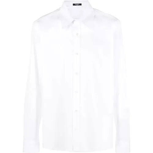B cotton shirt , male, Sizes: 2XL, 3XL, XL, L, M, 4XL - Balmain - Modalova