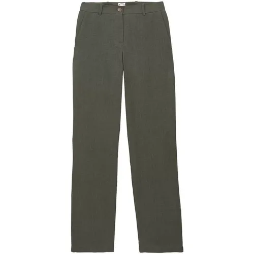 Dunkelgrüne Leinenhose mit geradem Bein , Damen, Größe: XS - Ines De La Fressange Paris - Modalova