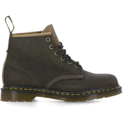 Grüne Leder Schnürstiefel , Herren, Größe: 42 EU - Dr. Martens - Modalova