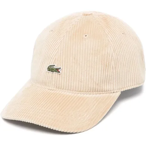 Corduroy Cotton Cap with Logo Patch , male, Sizes: ONE SIZE - Lacoste - Modalova