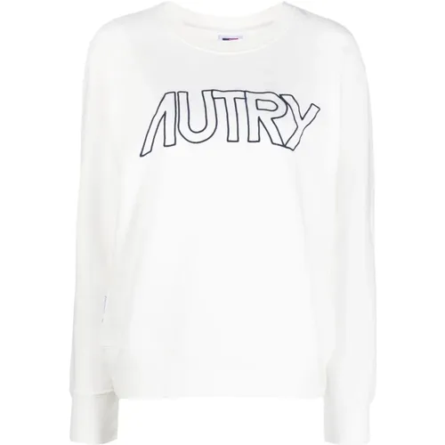 Weiße Sweatshirt für einen stylischen Look,Bestickter Logo-Sweatshirt - Autry - Modalova