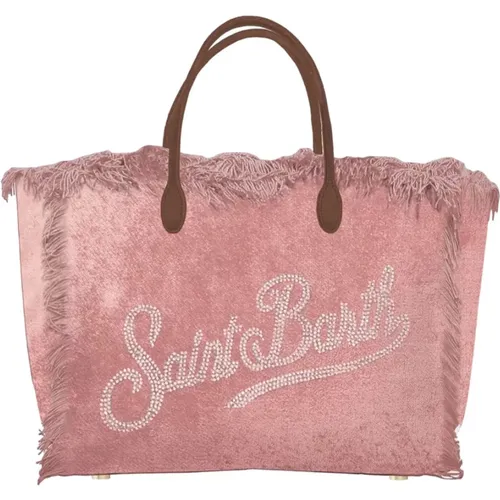 Handtasche aus Kunstleder mit Strass-Logo - MC2 Saint Barth - Modalova