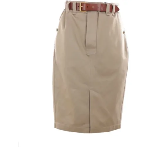 Cotton Gabardine Pencil Skirt , female, Sizes: S, M - Saint Laurent - Modalova