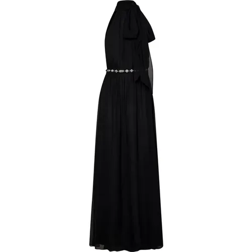 Elegantes Schwarzes Seiden Georgette Langes Kleid - Max Mara - Modalova