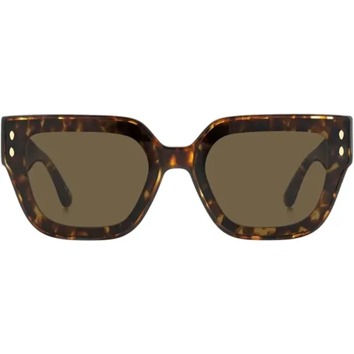 Square Acetate Sunglasses in Tortoise , female, Sizes: 65 MM - Isabel marant - Modalova
