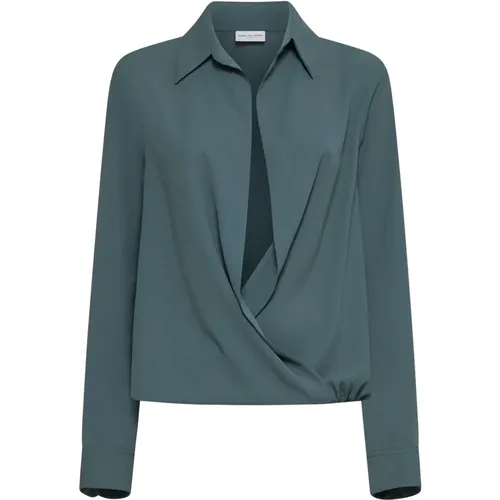 Salbeigrünes Drapiertes Wrap-Shirt , Damen, Größe: M - Dries Van Noten - Modalova