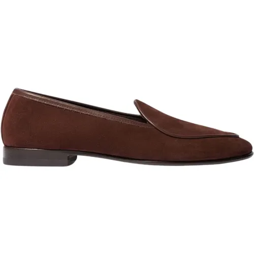 Klassischer brauner Wildleder-Loafer , Herren, Größe: 40 1/2 EU - Scarosso - Modalova