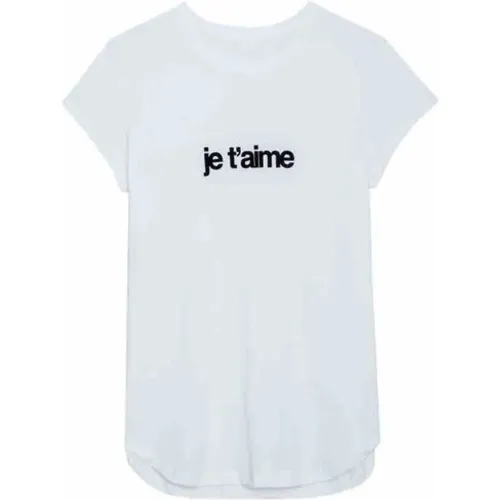 Classic T-Shirt with Je T´aime Print , female, Sizes: M - Zadig & Voltaire - Modalova