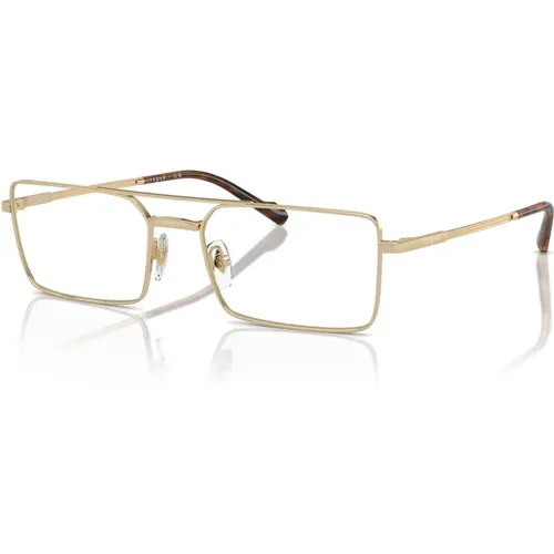 Brown Pale Gold Havana Eyewear Frames , unisex, Sizes: 55 MM - Vogue - Modalova