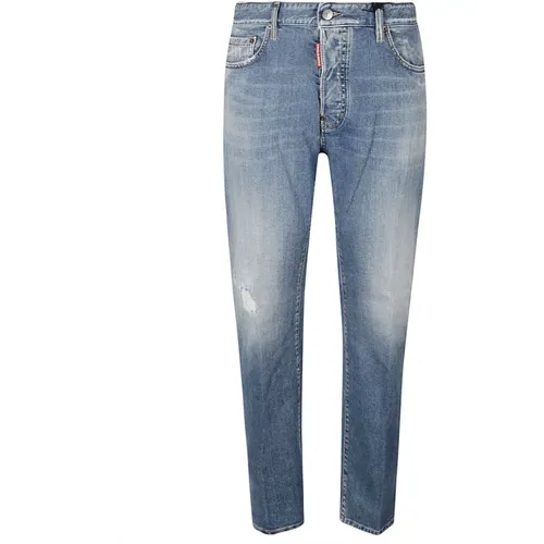 Distressed Slim Cut Jeans , male, Sizes: 2XL, S, XL, L, M - Dsquared2 - Modalova