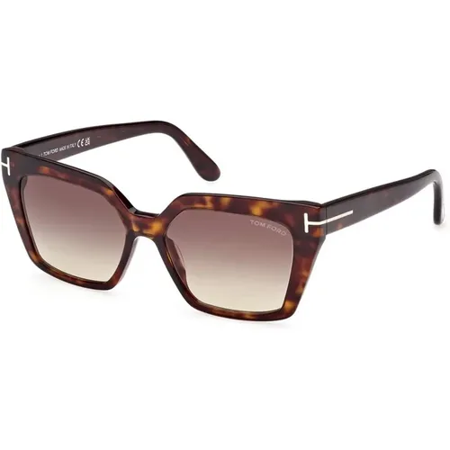Square Sunglasses in Gray , female, Sizes: 53 MM - Tom Ford - Modalova