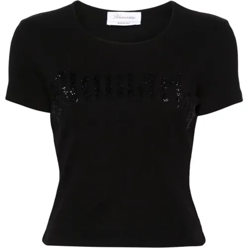 N0990 Nero Cropped T-Shirt , Damen, Größe: L - Blumarine - Modalova