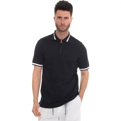 Short Sleeve Half Zip Polo Shirt , male, Sizes: 2XL - Kiton - Modalova