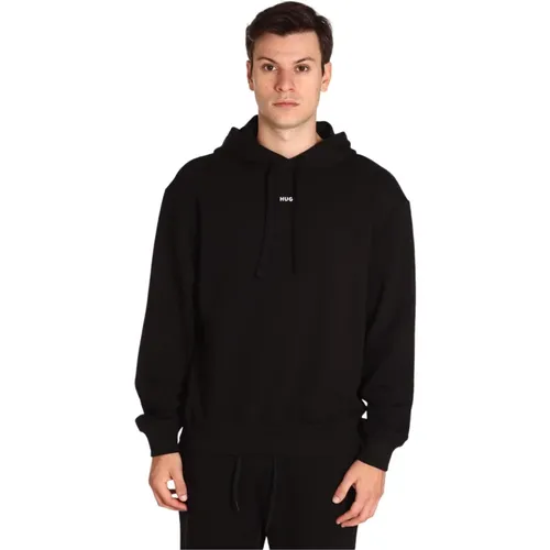 Schwarzer Hoodie mit elastischen Bündchen und Saum , Herren, Größe: XL - Hugo Boss - Modalova