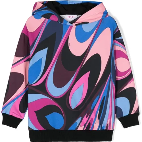 Wave Print Junior Hoodie Pullover - EMILIO PUCCI - Modalova