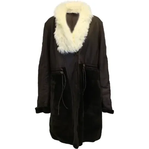Leather Fur-Trimmed Coat , female, Sizes: XS - Chloé - Modalova