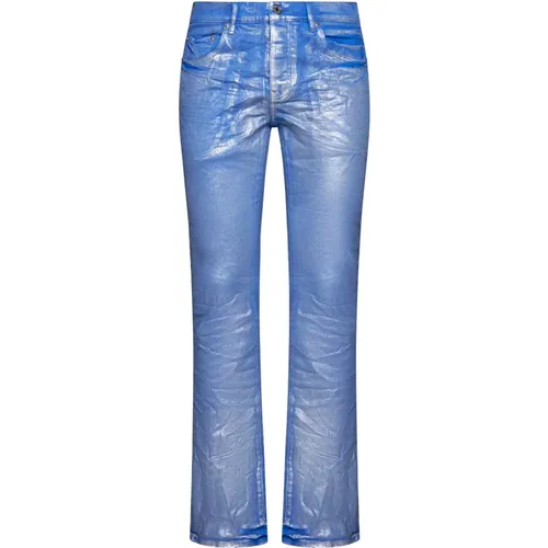Paint Splatter Slim Cut Jeans , male, Sizes: W31, W34, W33 - Purple Brand - Modalova