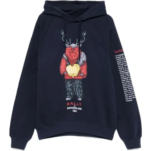 Forest Mask Print Hoodie , male, Sizes: XL - Bally - Modalova