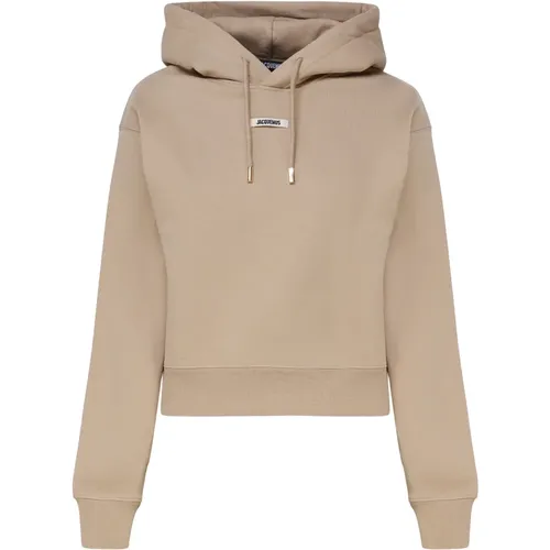 Cotton Hooded Sweatshirt Cappuccino , female, Sizes: L, XS, S - Jacquemus - Modalova