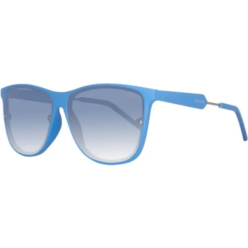 Blaue Unisex Sonnenbrille Azetat Metall , unisex, Größe: 58 MM - Polaroid - Modalova