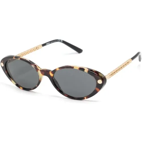 Braun/Havanna Sonnenbrille , Damen, Größe: 54 MM - Versace - Modalova
