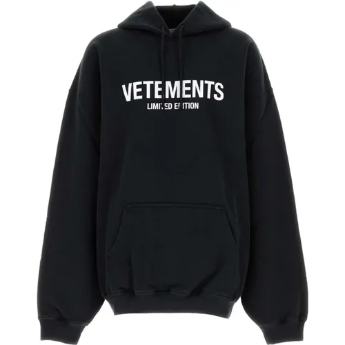 Oversize Schwarzer Baumwollmisch-Sweatshirt - Vetements - Modalova