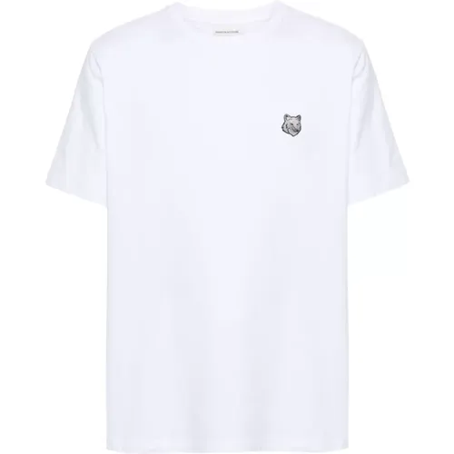 Signature Fox Patch T-shirts and Polos , male, Sizes: XL, L - Maison Kitsuné - Modalova