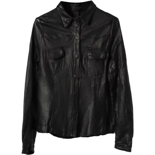 Luxurious Leather Field Shirt , female, Sizes: L, S, M - Giorgio Brato - Modalova