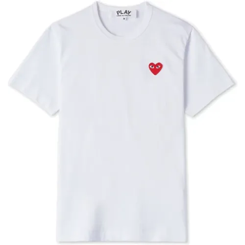 T-shirt with Play Logo , male, Sizes: L - Comme des Garçons Play - Modalova